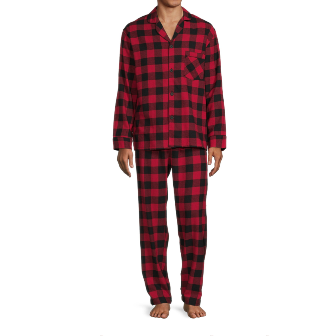 Hanes Men's and Big Men's Cotton Flannel Pajama Set, 2-Piece