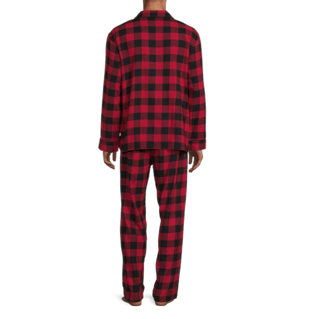 Hanes Men's and Big Men's Cotton Flannel Pajama Set, 2-Piece