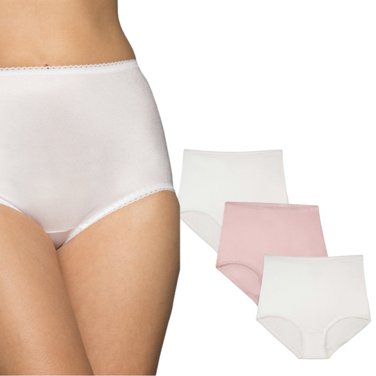 Vanity Fair Radiant Collection Women's Undershapers Brief Panties, 3 Pack White / Sheer Quartz /White