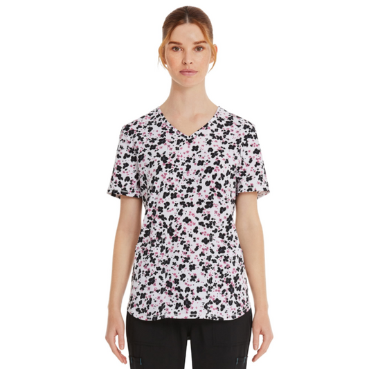 ScrubStar Women's Cheetah Bloom Scrub Top