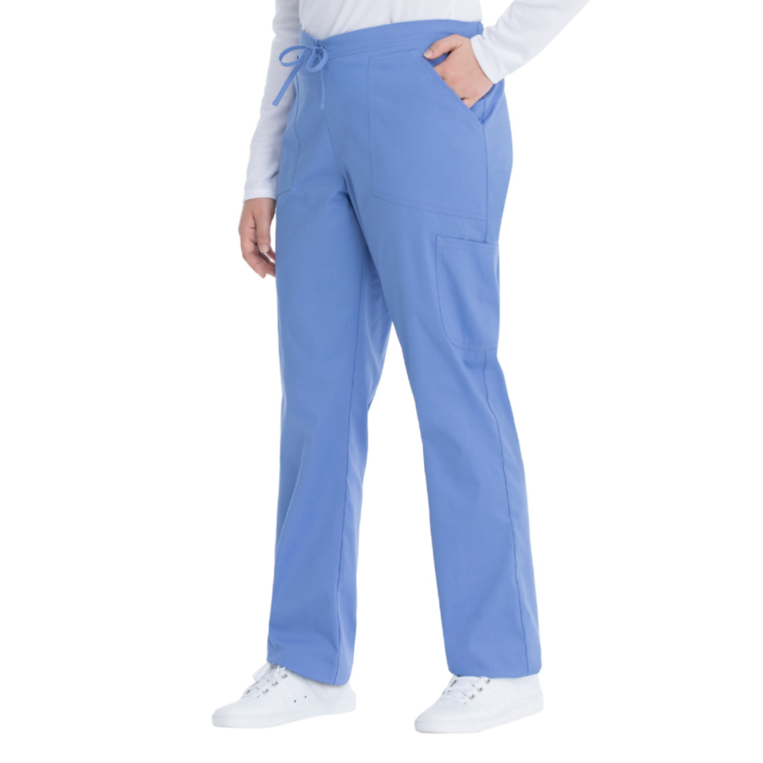 Scrubstar Women's Core Essentials Stretch Drawstring Four Pocket Scrub Pant WM01P080 Ciel Blue