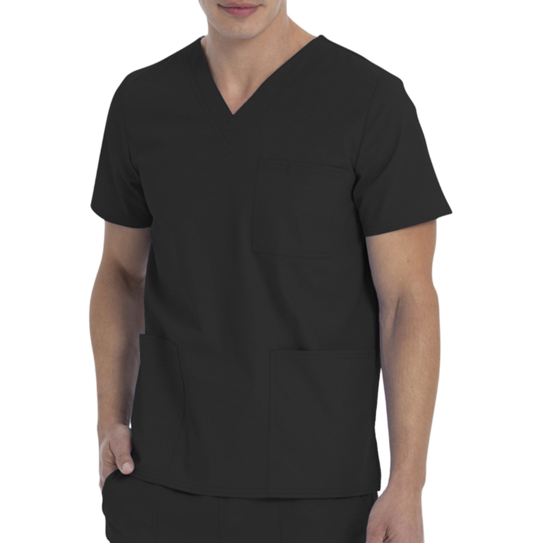 Scrubstar Unisex Solid V-Neck Scrub Top WM01T895 Black