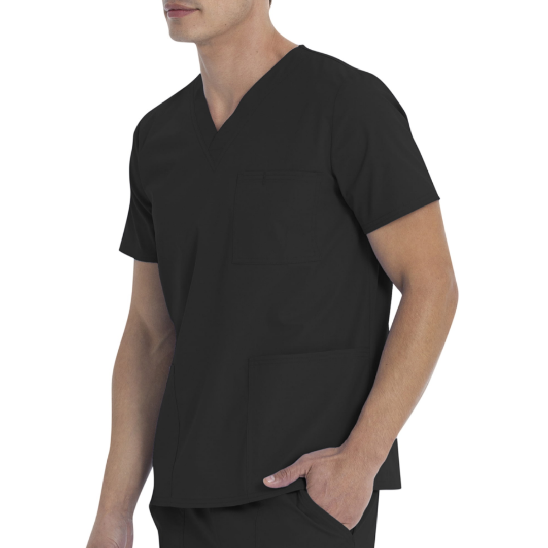 Scrubstar Unisex Solid V-Neck Scrub Top WM01T895 Black