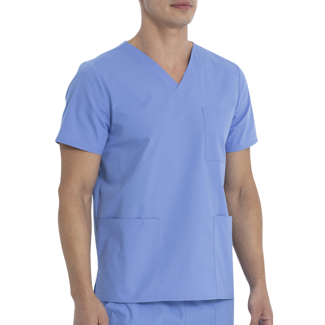 Scrubstar Unisex Solid V-Neck Scrub Top WM01T895 Ciel