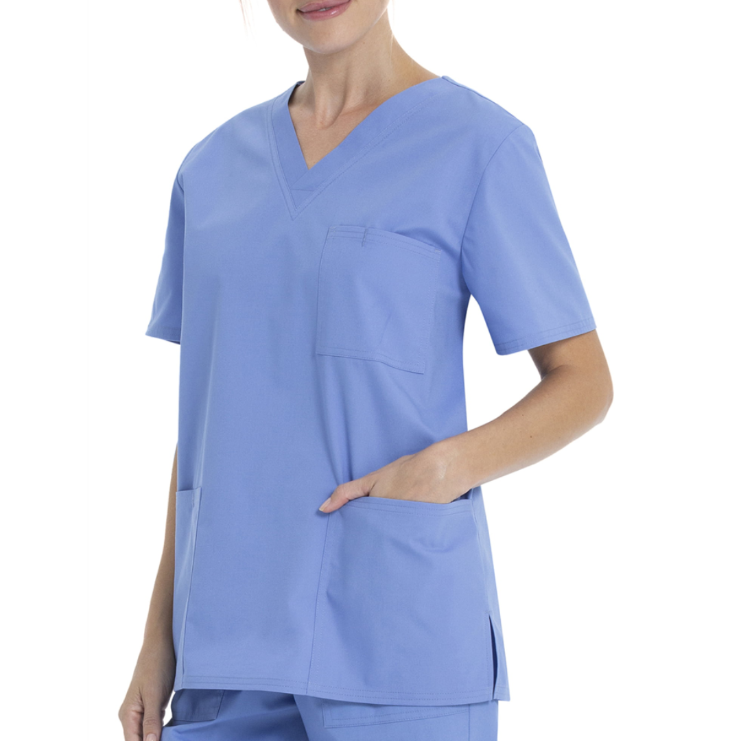 Scrubstar Unisex Solid V-Neck Scrub Top WM01T895 Ciel