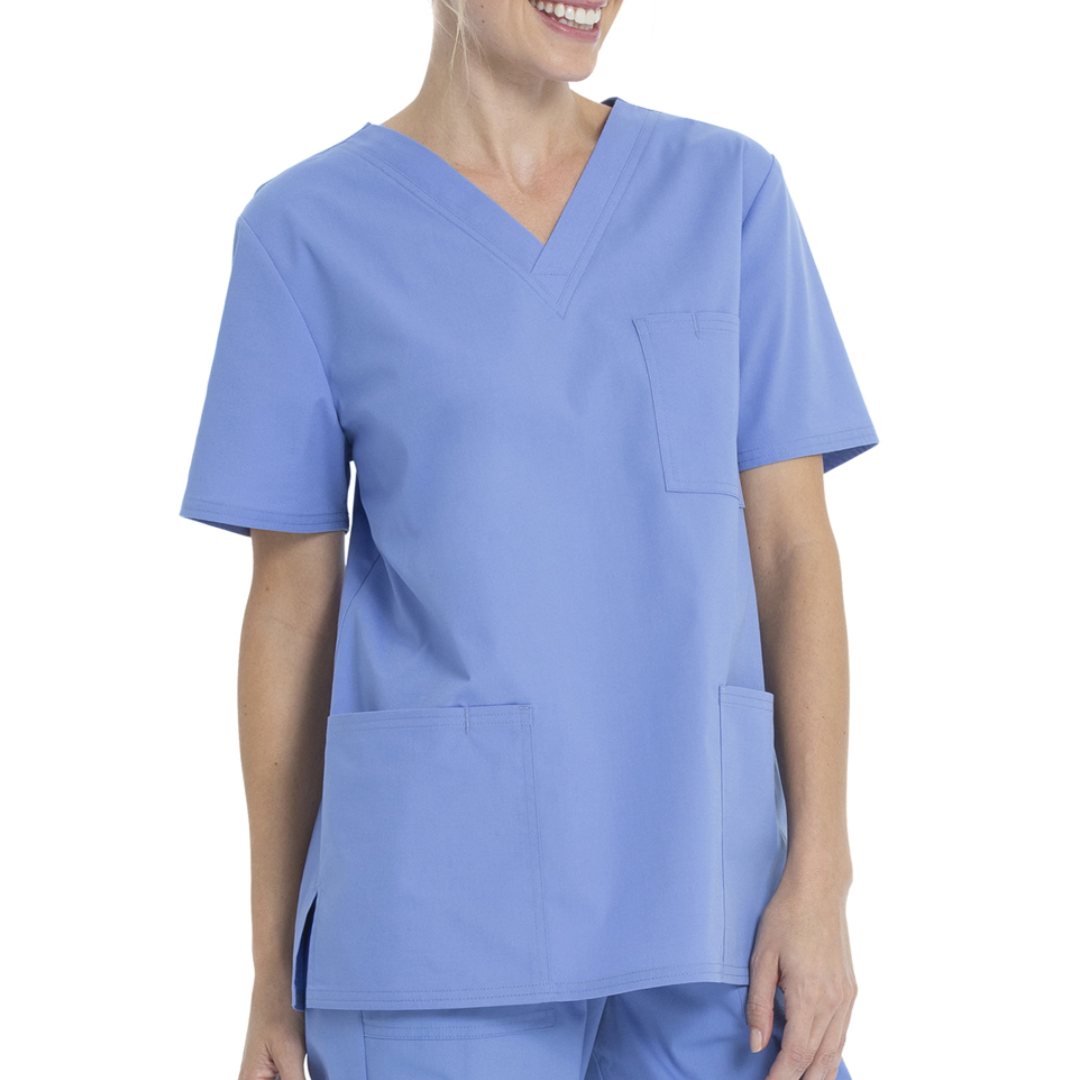 Scrubstar Unisex Solid V-Neck Scrub Top WM01T895 Ciel