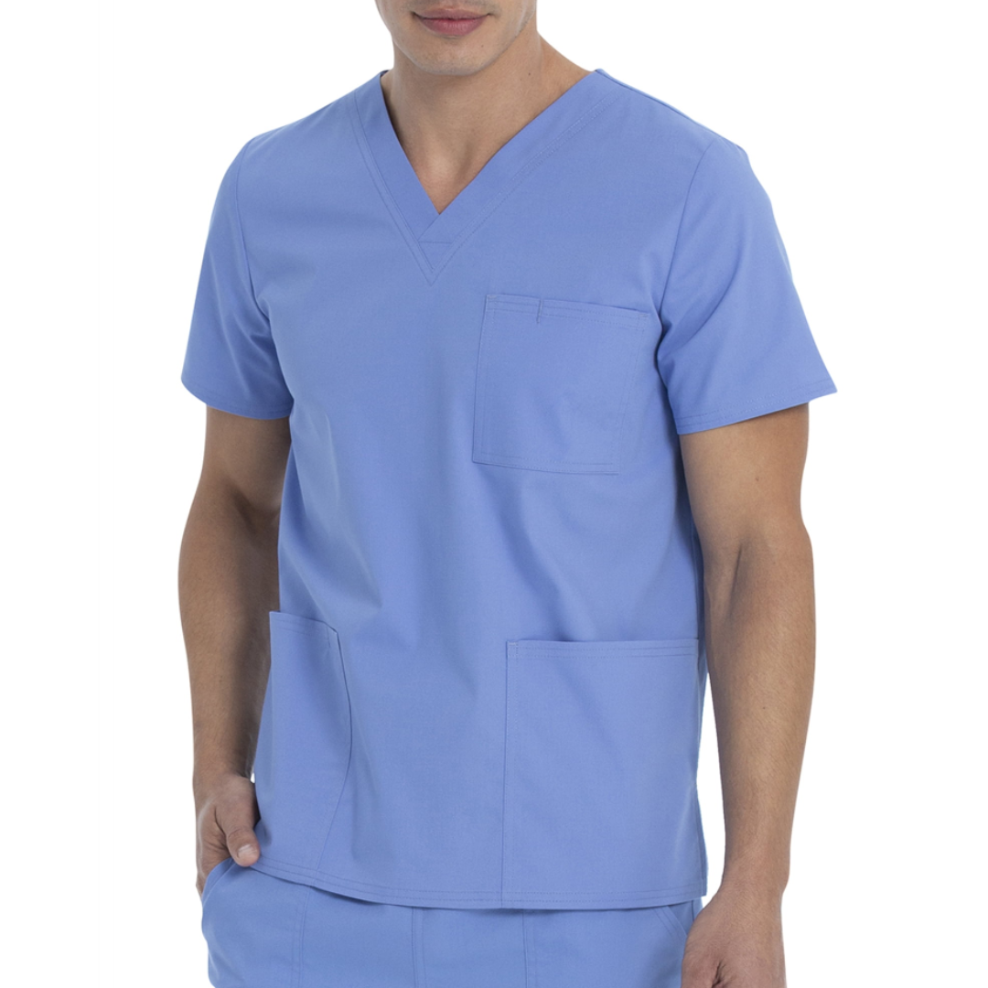 Scrubstar Unisex Solid V-Neck Scrub Top WM01T895 Ciel