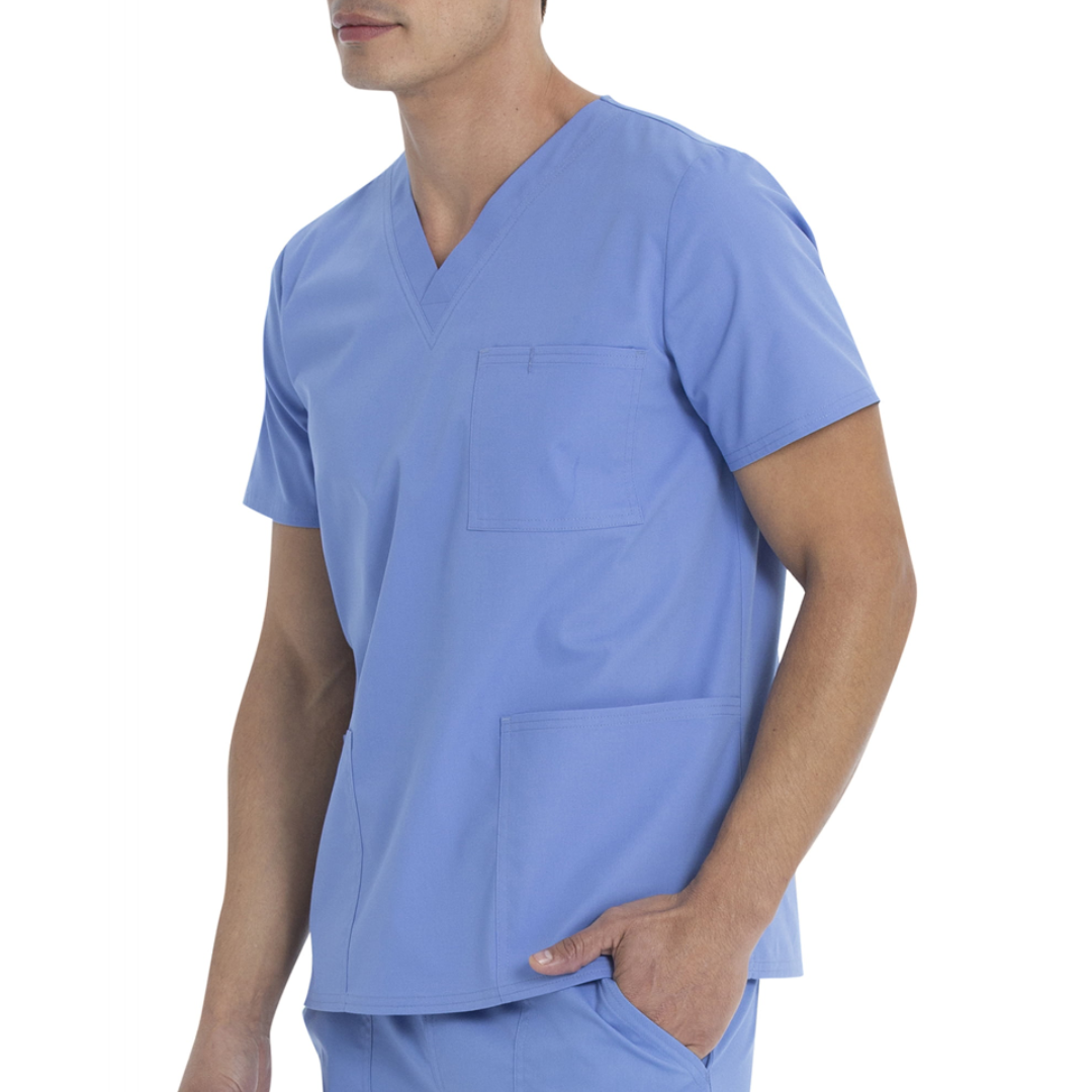 Scrubstar Unisex Solid V-Neck Scrub Top WM01T895 Ciel