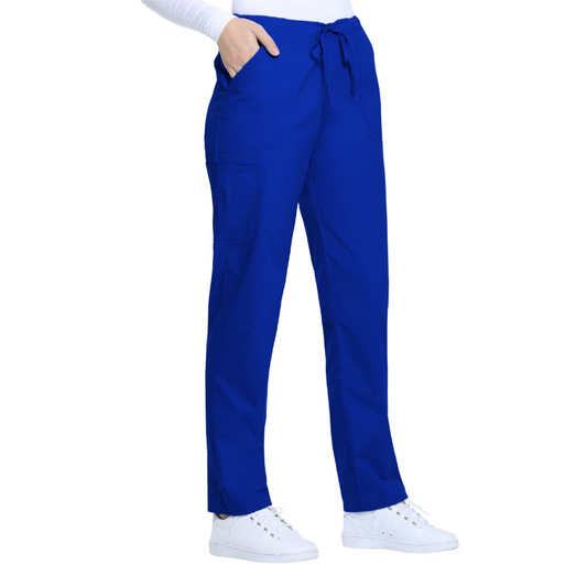 Verify color and aize Scrubstar Women's Core Essentials Drawstring Scrub Pant with Rounded Pockets Electric Blue