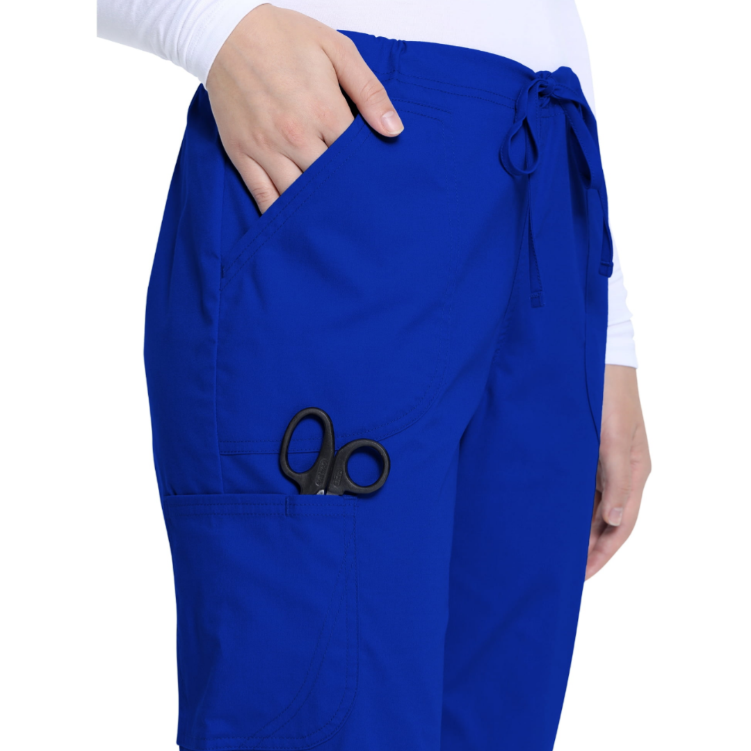 Verify color and aize Scrubstar Women's Core Essentials Drawstring Scrub Pant with Rounded Pockets Electric Blue