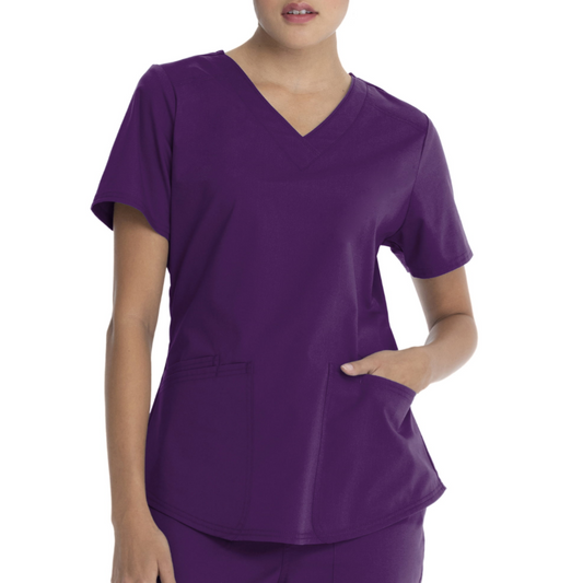 Scrubstar Women's Core Essentials Stretch V-Neck Scrub Top WM01T893 Purple