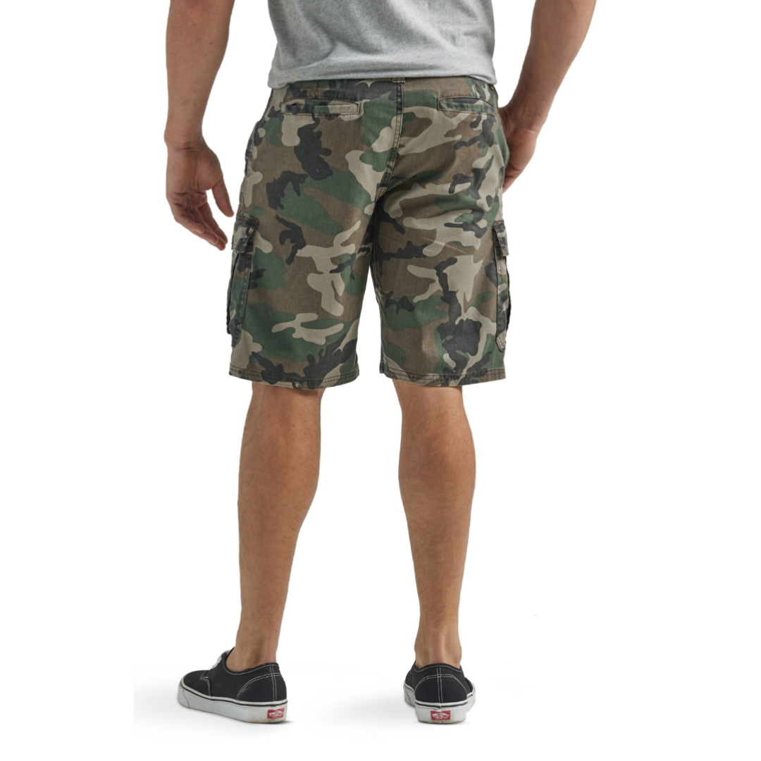 Wrangler Men's and Big Men's Stretch Cargo Shorts Green Camo