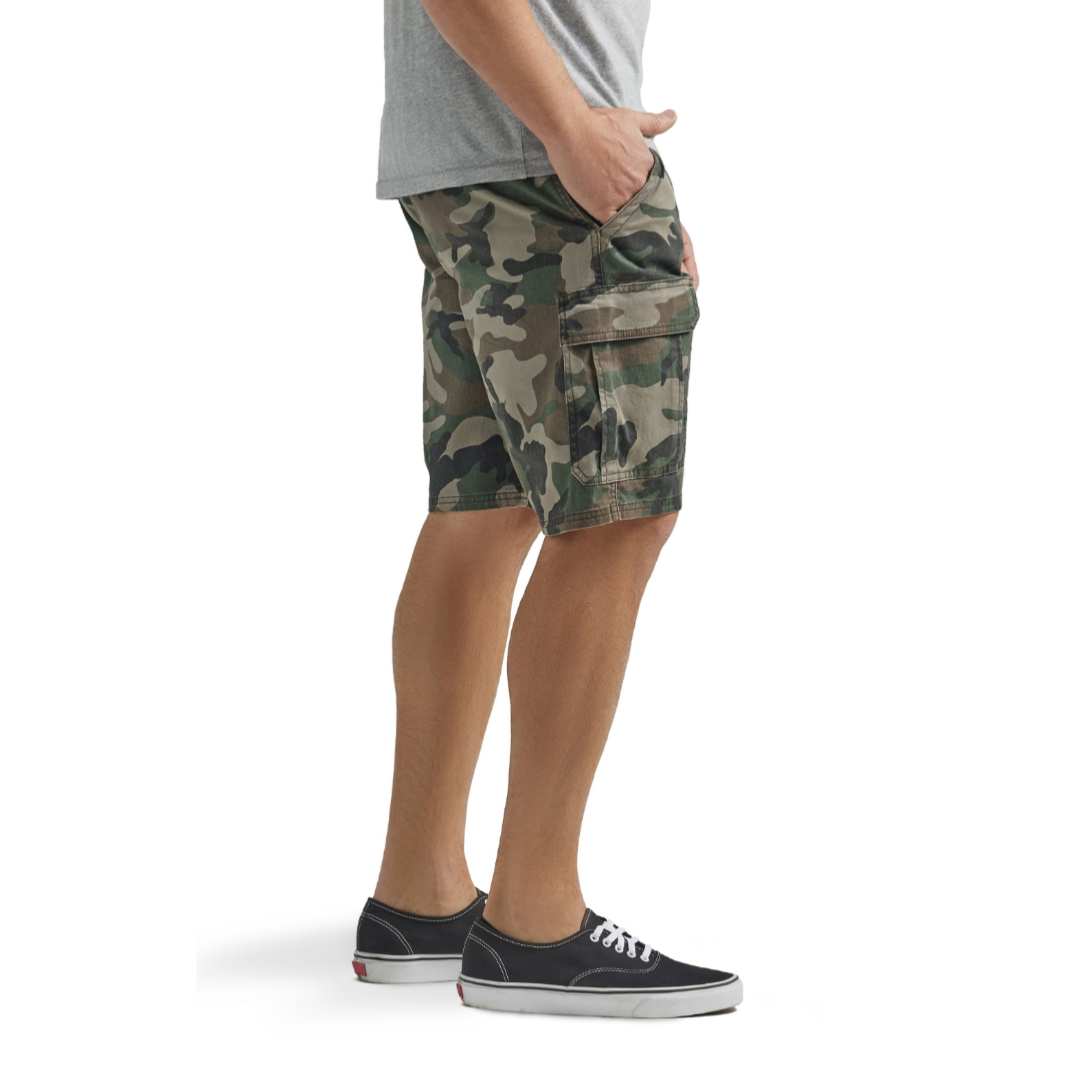 Wrangler Men's and Big Men's Stretch Cargo Shorts Green Camo