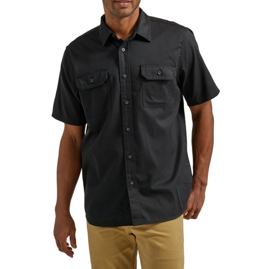 Wrangler Men's Short Sleeve Woven Shirt Jet Black