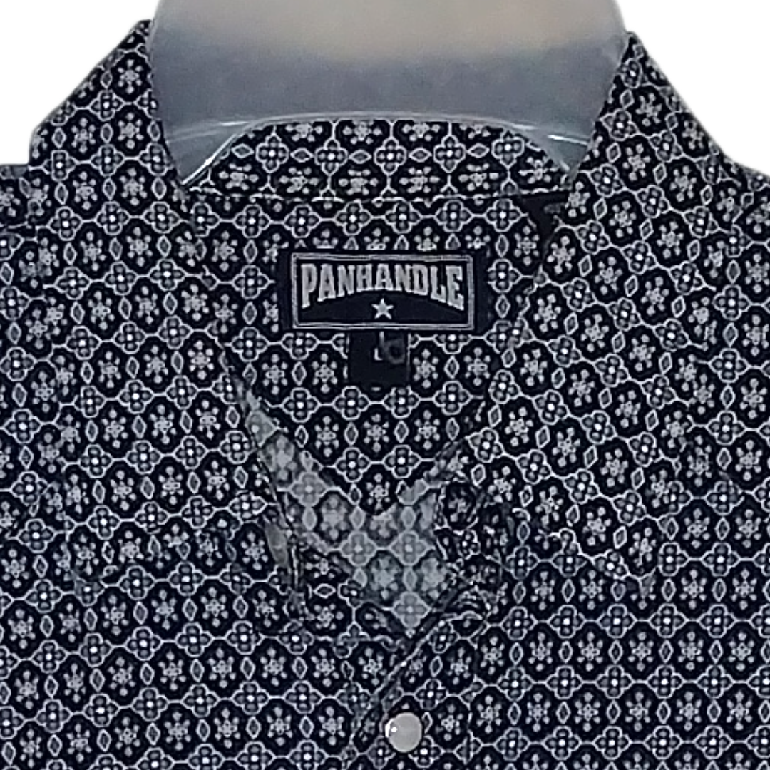 Panhandle Pearl Snap Floral Medallion Shirt LARGE Western Pre-owned