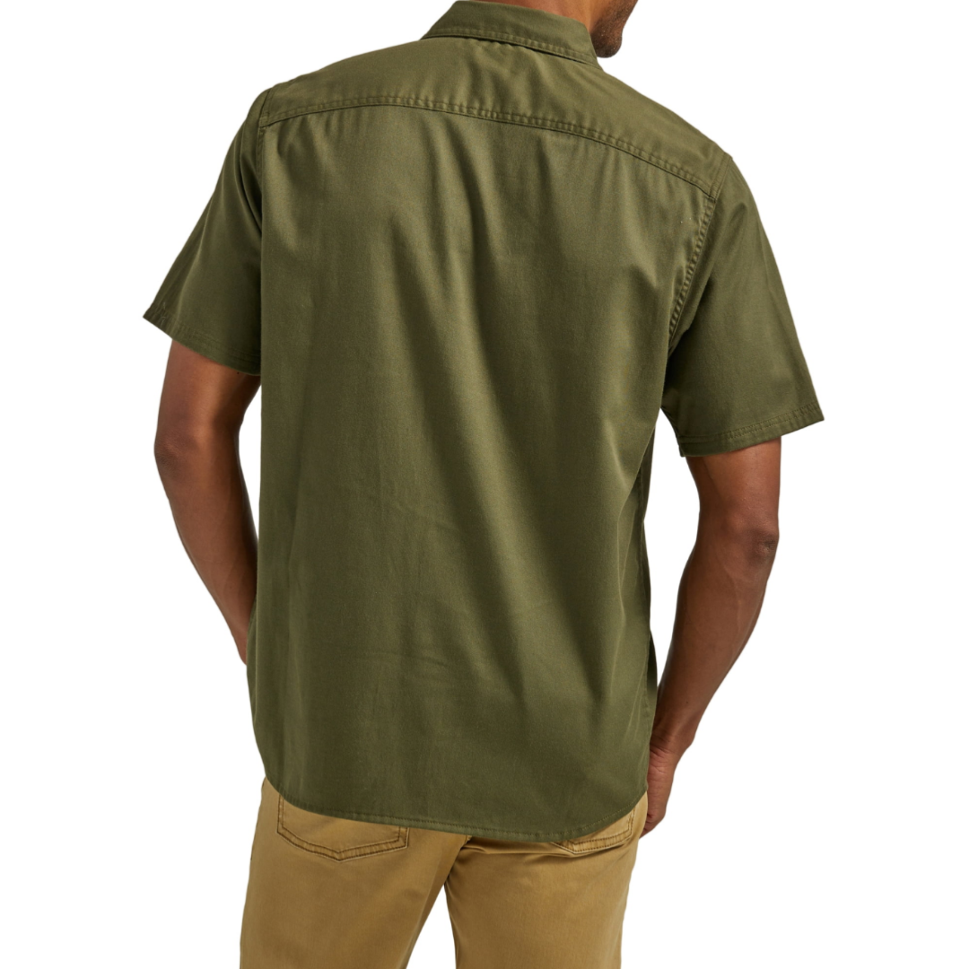 Wrangler Men's Short Sleeve Woven Shirt Olive Night