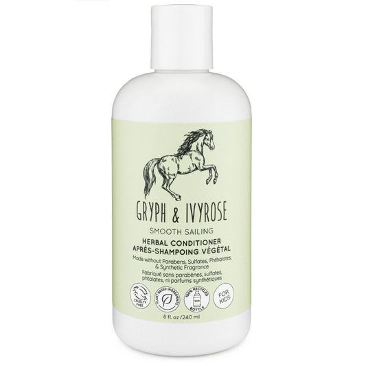 Gryph & IvyRose Smooth Sailing Herbal Hair Conditioner for Kids - All Natural, Sustainable, 8 Fl Oz
