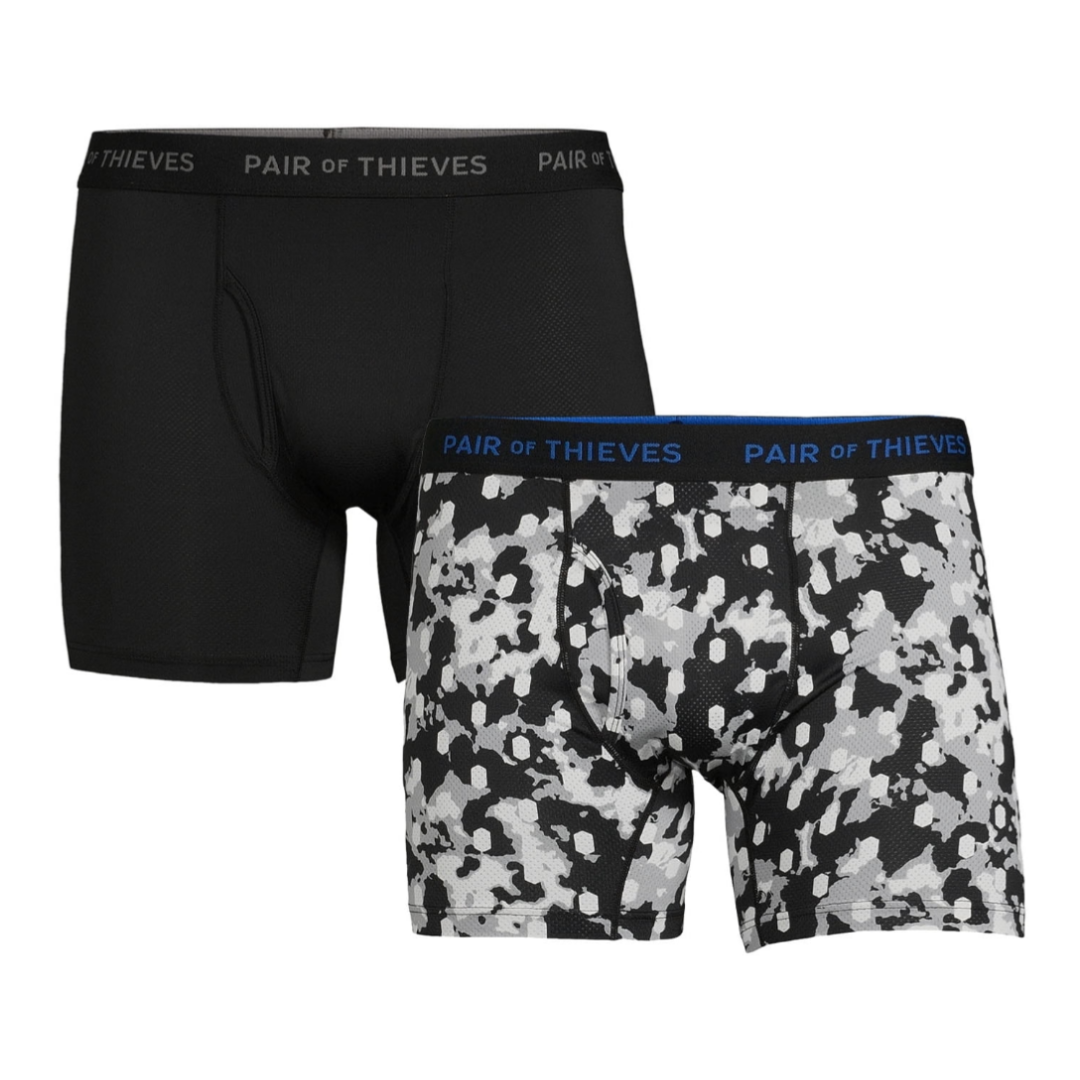 Pair of Thieves Men’s SuperFit Boxer Briefs, 2-Pack Black