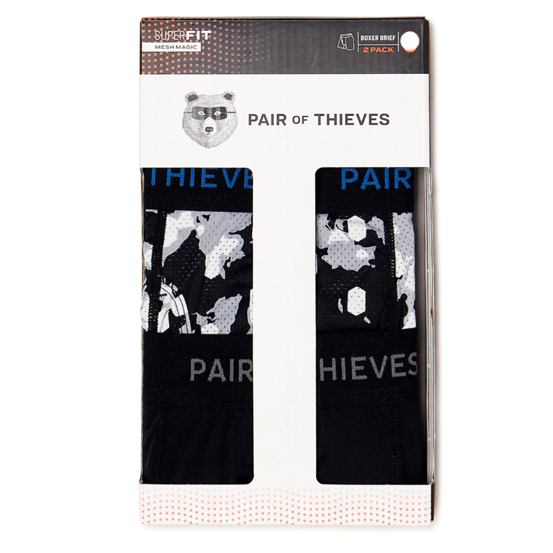 Pair of Thieves Men’s SuperFit Boxer Briefs, 2-Pack Black