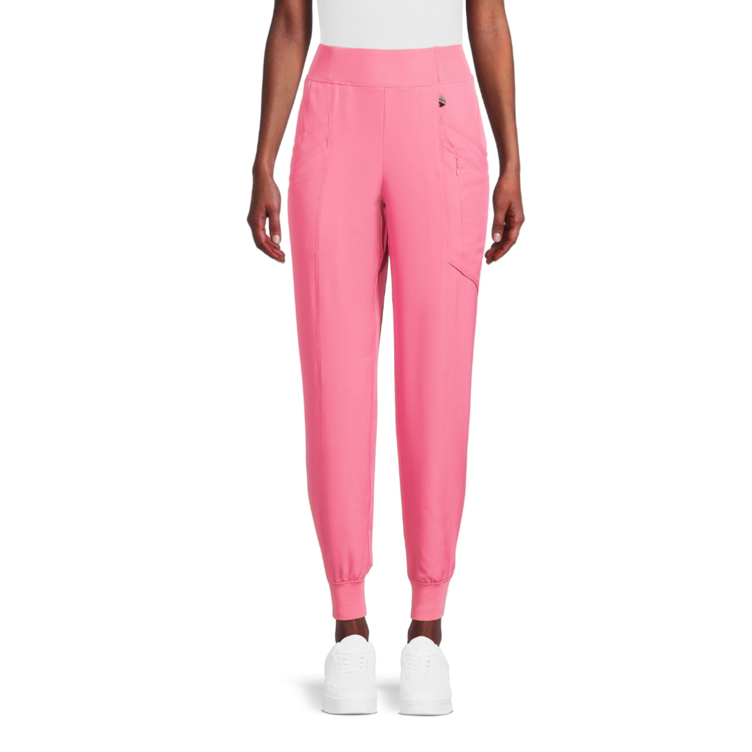 ClimateRight by Cuddl Duds Women’s and Women's Plus Scrub Joggers with Anti-Bacterial Technology Pink