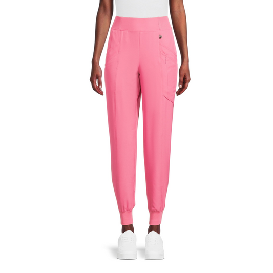 ClimateRight by Cuddl Duds Women’s and Women's Plus Scrub Joggers with Anti-Bacterial Technology Pink