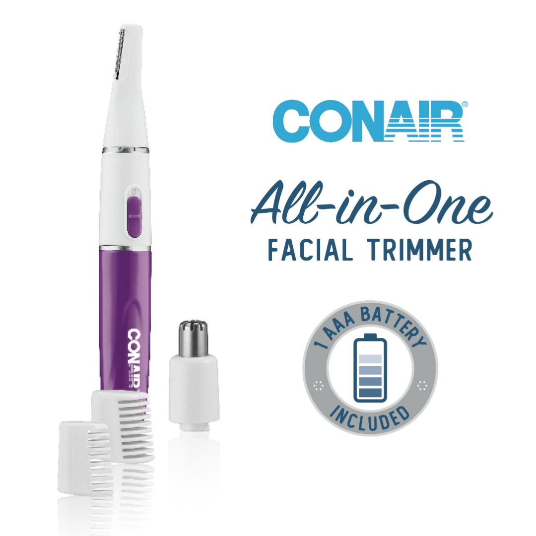 Conair All-In-1 Body and Facial Hair Removal for Women, Cordless Trimmer, Perfect for Face, Ear/Nose, Eyebrows, Legs, and Bikini Lines LLT2LX