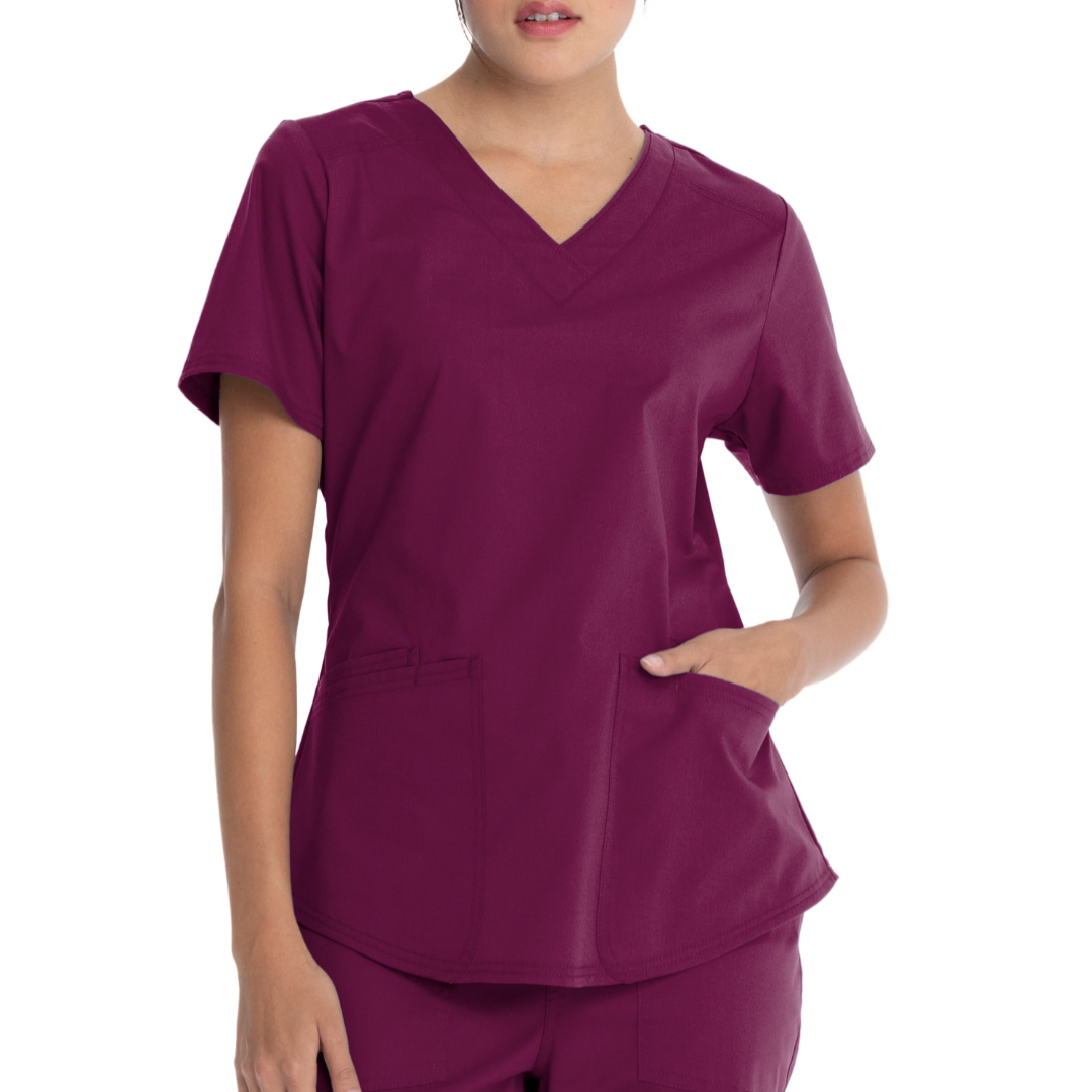 Scrubstar Women's Core Essentials Stretch V-Neck Scrub Top WM01T893 Red