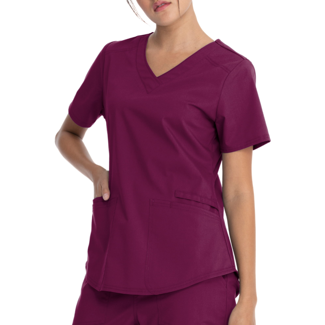 Scrubstar Women's Core Essentials Stretch V-Neck Scrub Top WM01T893 Red