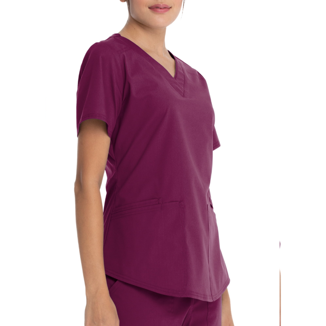 Scrubstar Women's Core Essentials Stretch V-Neck Scrub Top WM01T893 Red