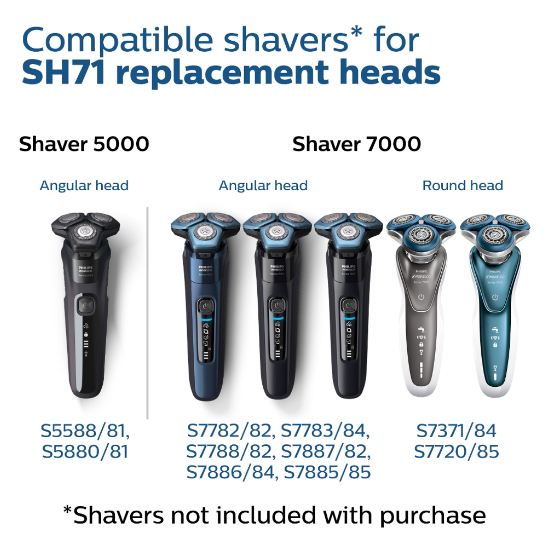 Philips Norelco Shaving Head for Shaver Series 7000 and Angular-Shaped Series 5000, SH71/52