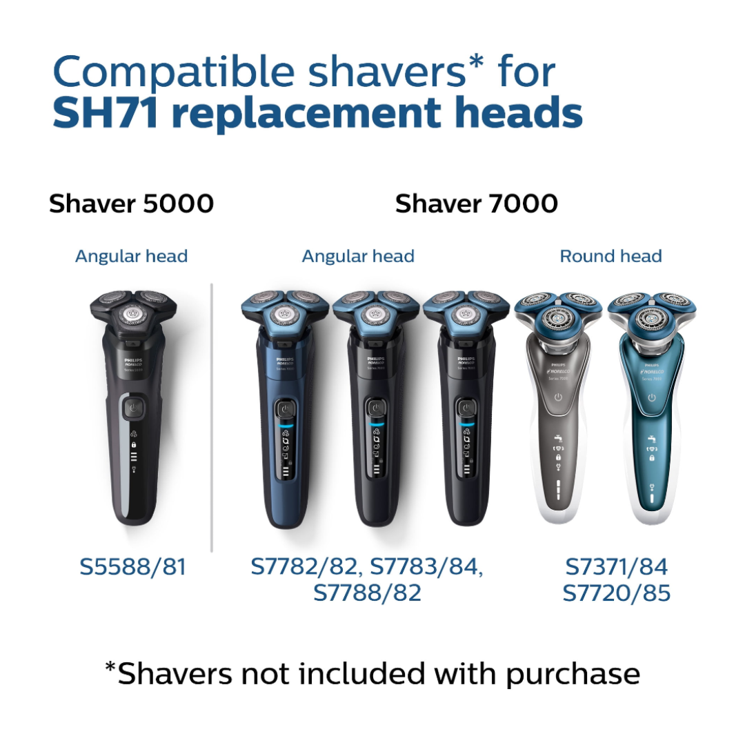 Philips Norelco Shaving Head for Shaver Series 7000 and Angular-Shaped Series 5000, SH71/52