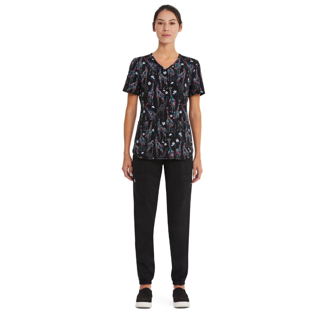 Scrub Star Women's Gentle Giraffe Scrub Top