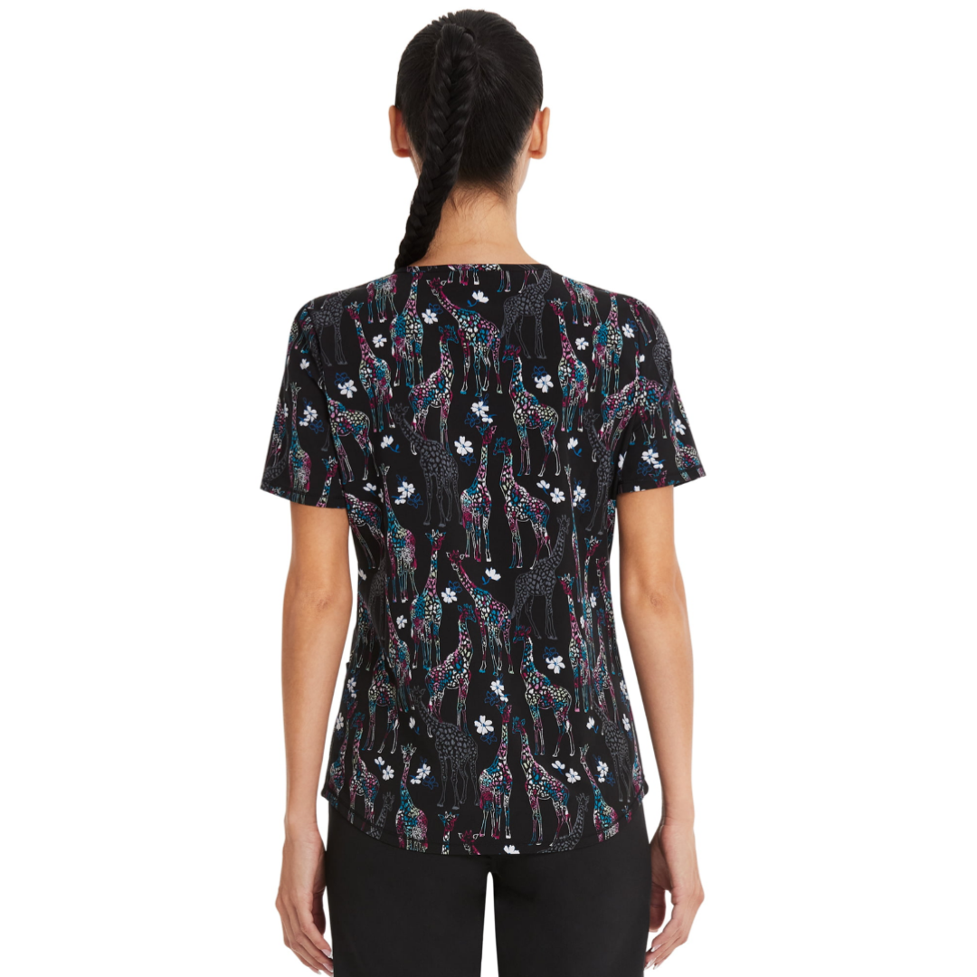 Scrub Star Women's Gentle Giraffe Scrub Top