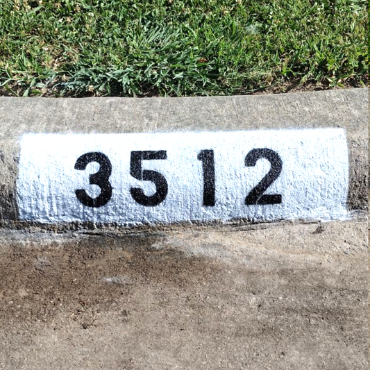 Two Tone City Curb Street Address Paintings (Choose Colors)