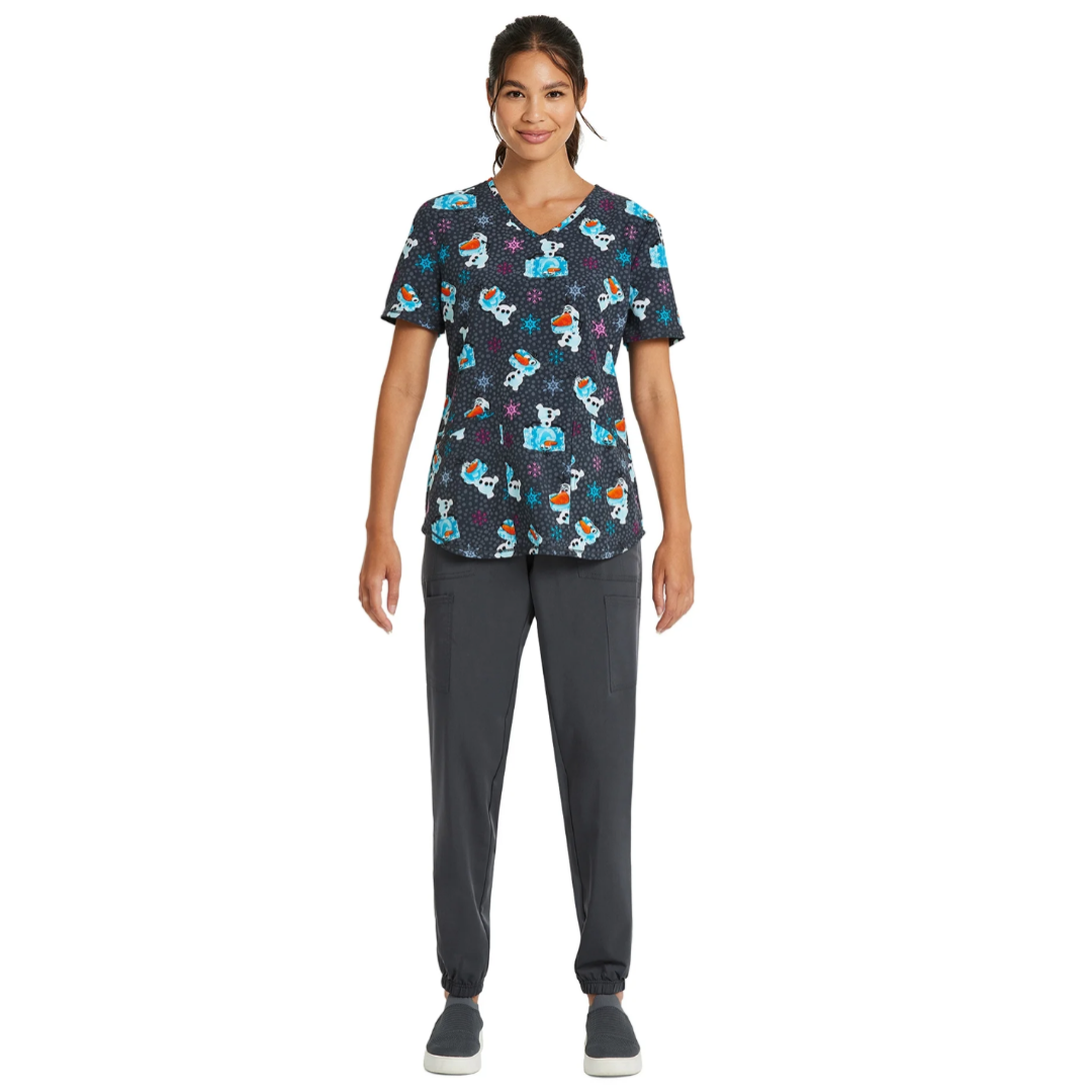 Scrubstar Women's Olaf Meltdown Scrub Top