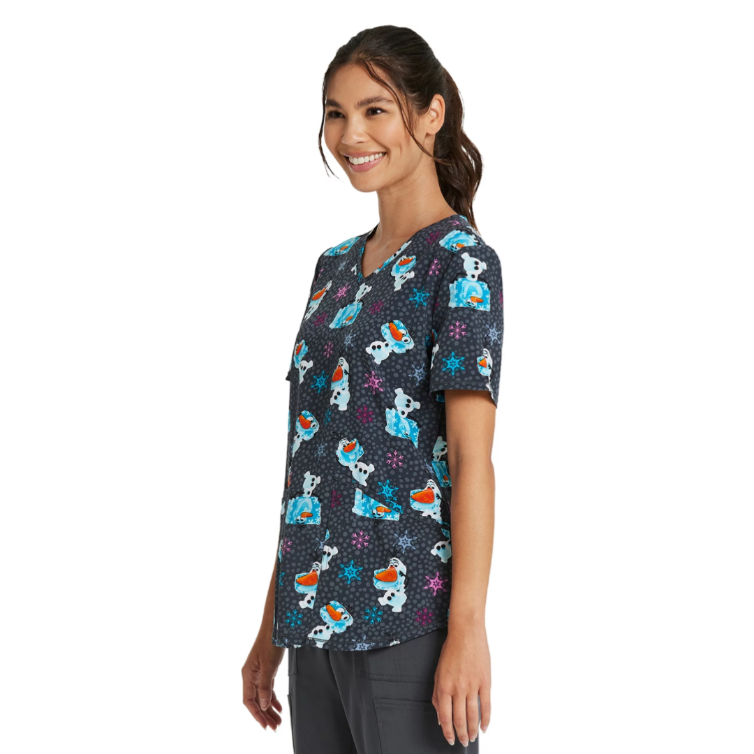 Scrubstar Women's Olaf Meltdown Scrub Top