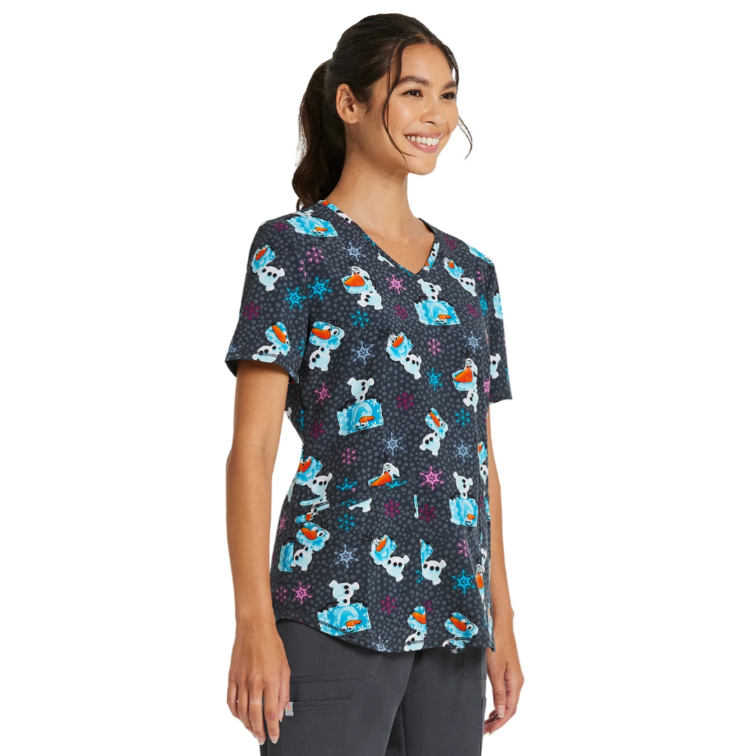 Scrubstar Women's Olaf Meltdown Scrub Top