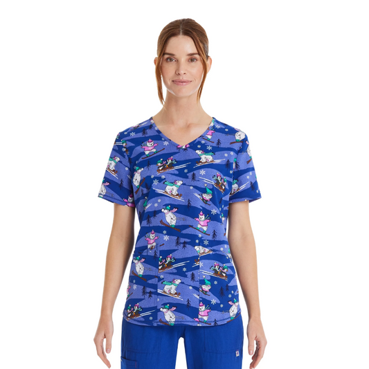 Scrubstar Women's Winter Chillin Scrub Top Multi