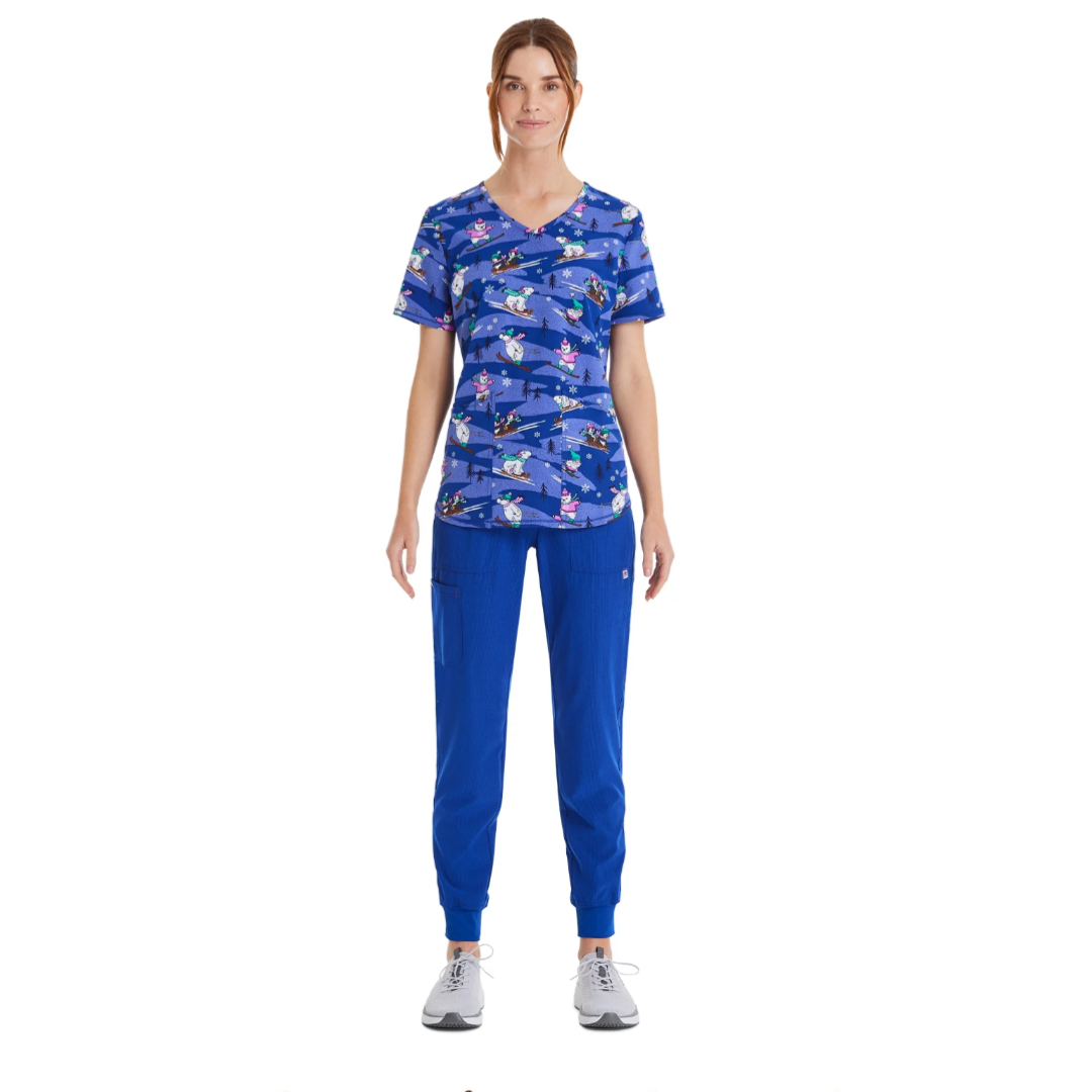 Scrubstar Women's Winter Chillin Scrub Top Multi