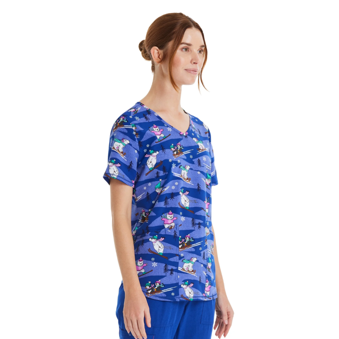 Scrubstar Women's Winter Chillin Scrub Top Multi