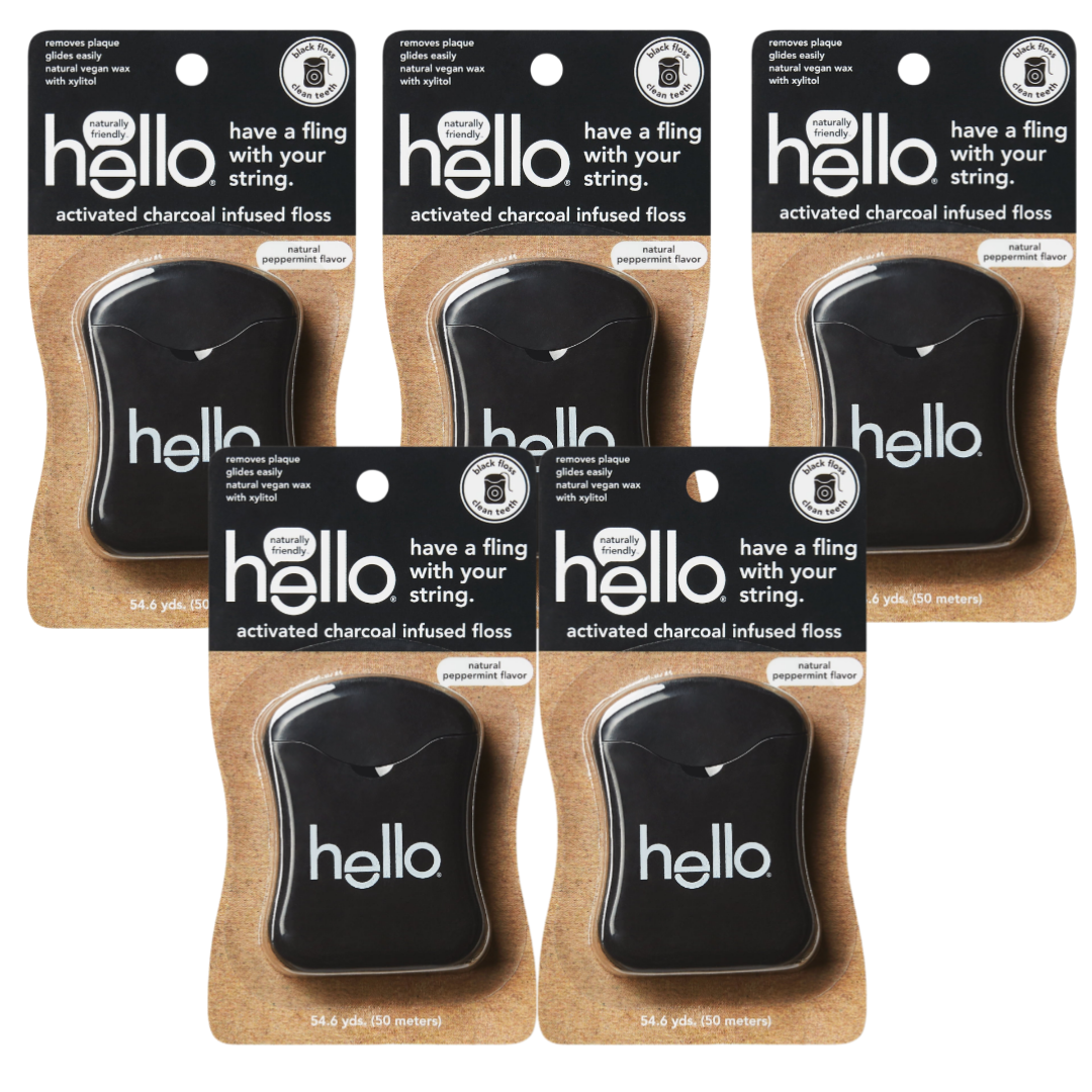 Hello Products - Activated Charcoal Infused Floss Natural Peppermint - 54.6 Yard(s)