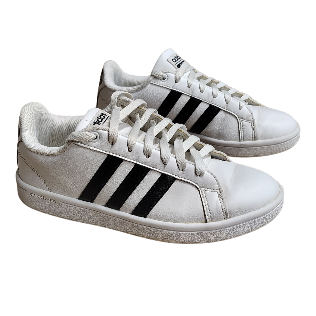 Adidas Neo Cloudfoam Men Size 7 White/Black Sneakers - HWA 1Y3001