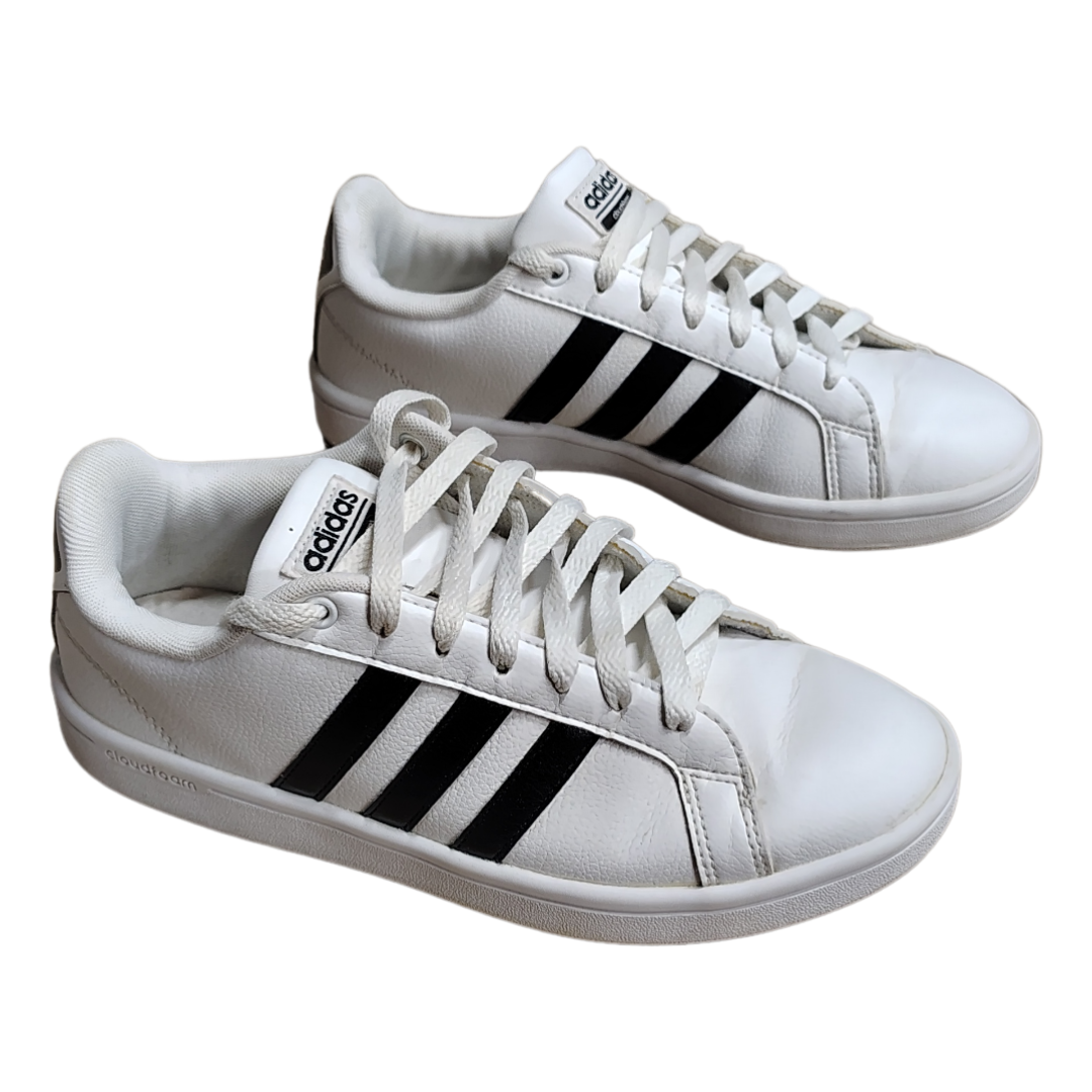 Adidas Neo Cloudfoam Men Size 7 White/Black Sneakers - HWA 1Y3001