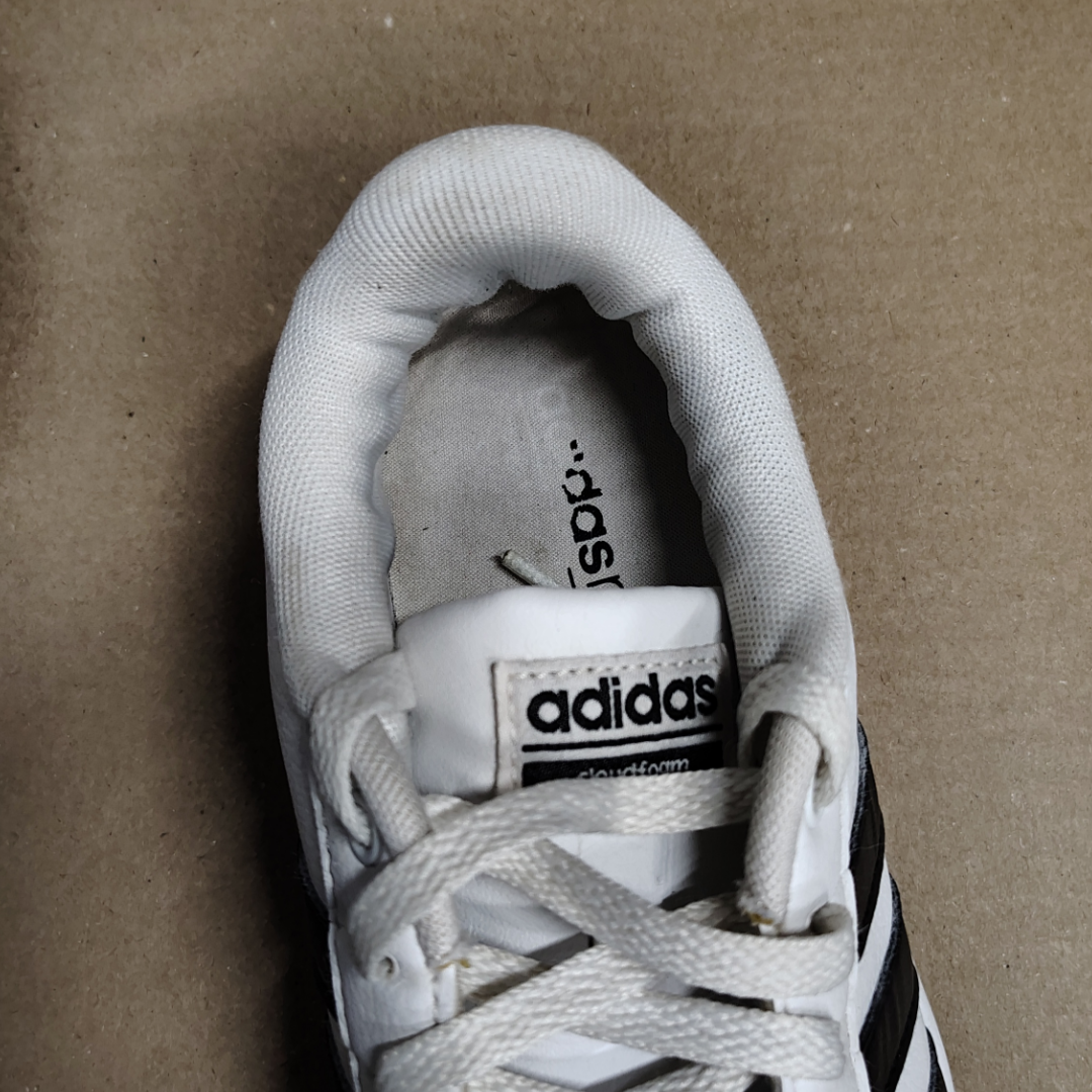 Adidas Neo Cloudfoam Men Size 7 White/Black Sneakers - HWA 1Y3001