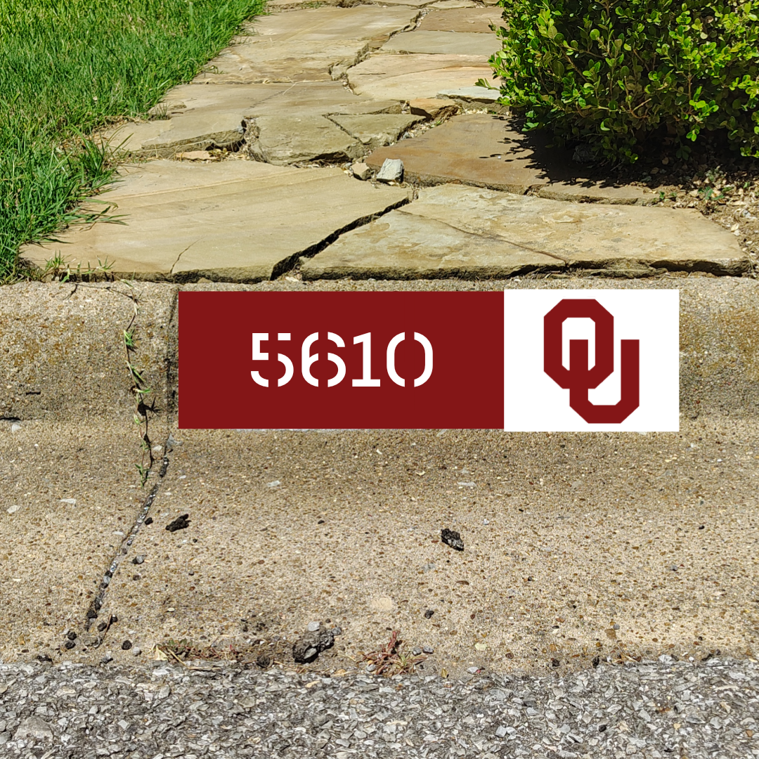 Oklahoma University OU Sooner Curb Address Painting