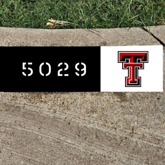 Texas Tech University City Curb Street Address and Logo Paintings