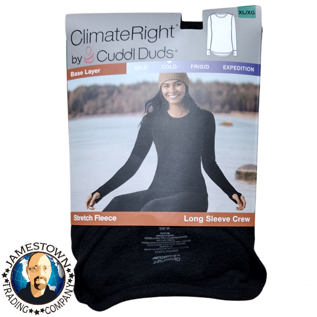 Climate right women's thermal fleece top black