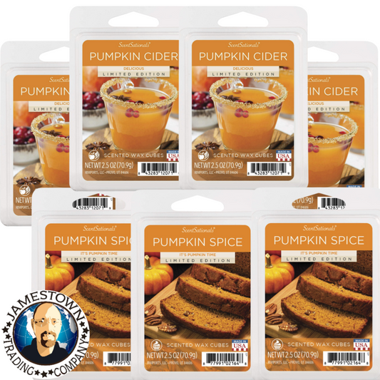 NEW SCENTSATIONALS LIMITED EDITION PUMPKIN SPICE 2.5 OZ WAX MELTS -7 PACKAGES.