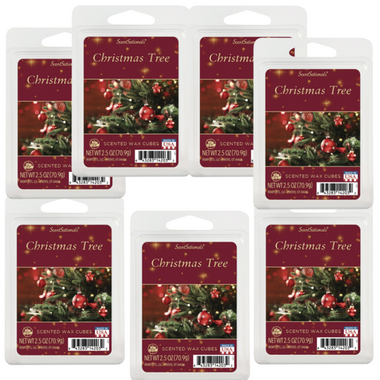 NEW SCENTSATIONALS CHRISTMAS TREE 2.5 OZ WAX MELTS - LOT OF 7 PACKAGES