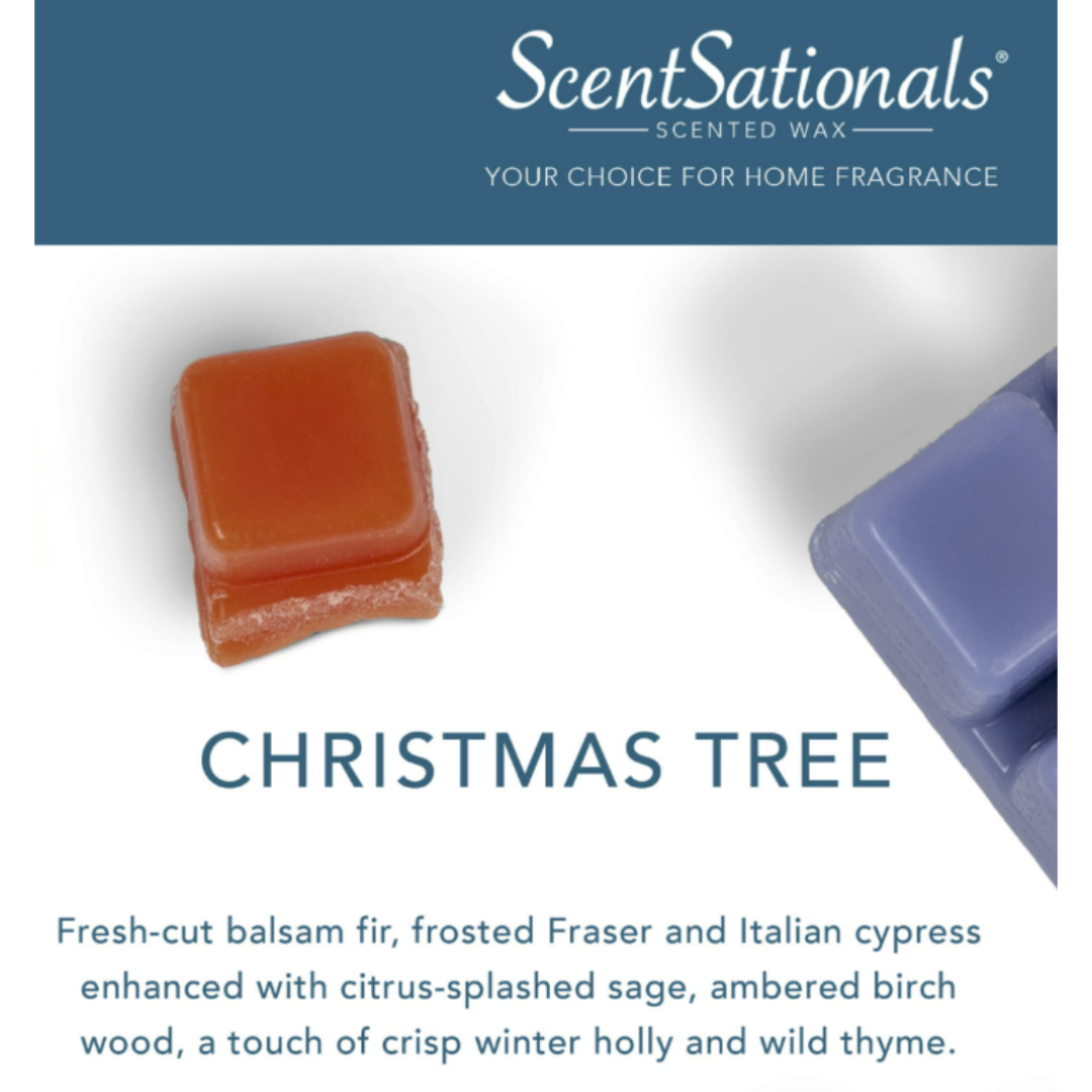 NEW SCENTSATIONALS CHRISTMAS TREE 2.5 OZ WAX MELTS - LOT OF 7 PACKAGES